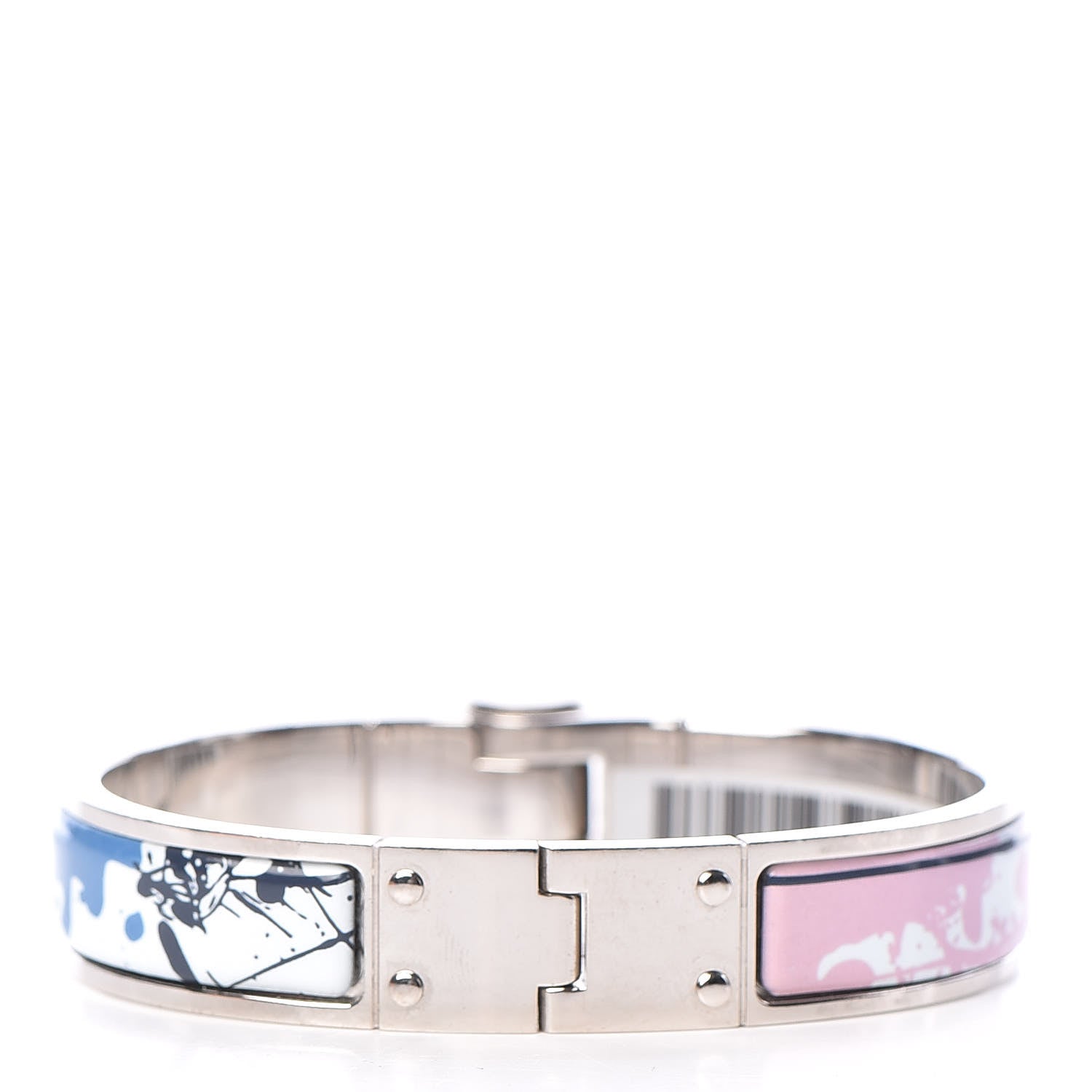 Hermes Enamel Printed Narrow Cheval Surprise Hinged Bracelet S Arts and Crafts 3 of 6