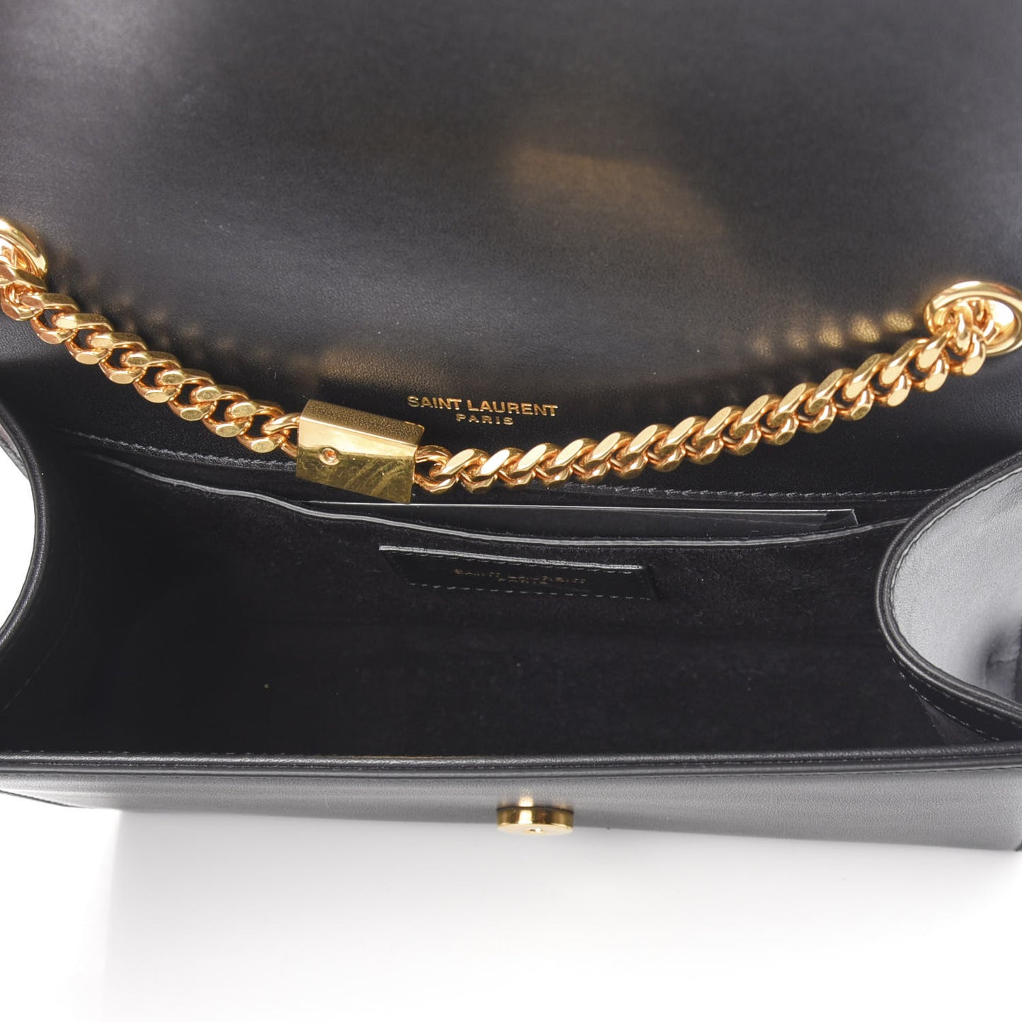 Calfskin Small Classic Monogram Kate Tassel Satchel Black