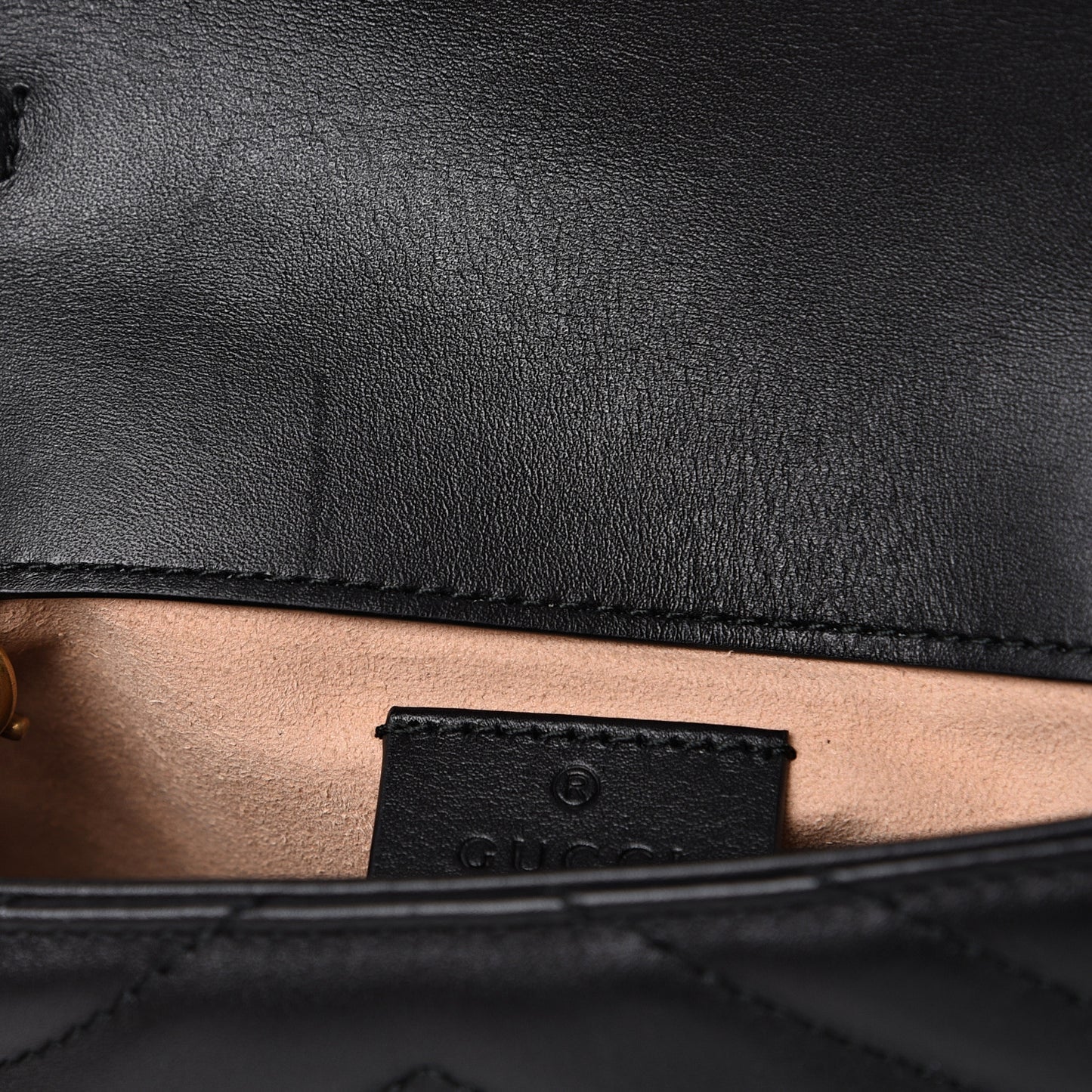 Calfskin Matelasse Super Mini GG Marmont Shoulder Bag Black