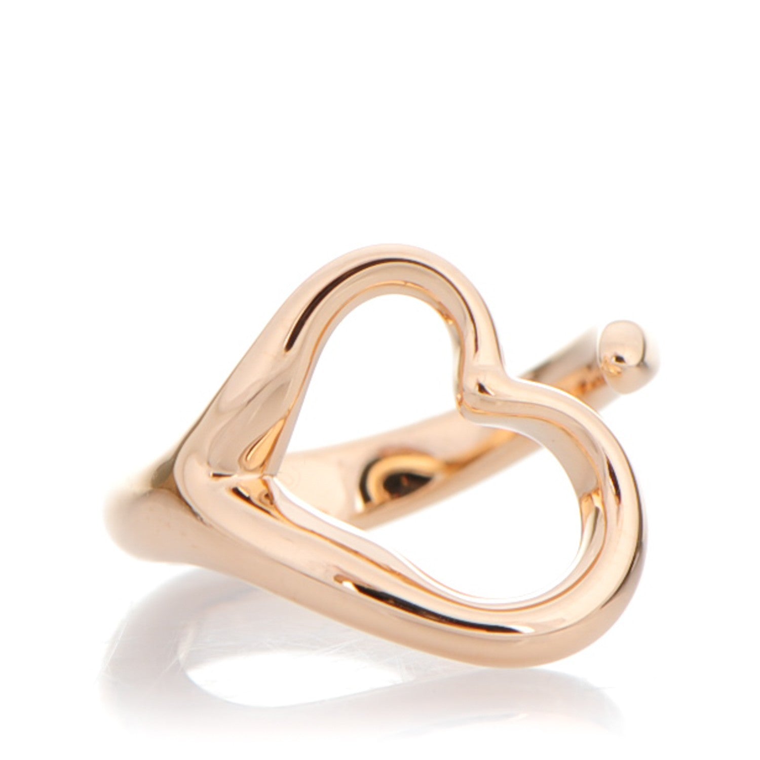 Tiffany 18K Rose Gold Elsa Peretti Small Open Heart Ring 4.5 1 of 5