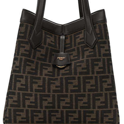 Fendi Fabric Jacquard Vitello Grace FF 1974 Medium Fendi Origami Tobacco Moro Ebano 8 of 14