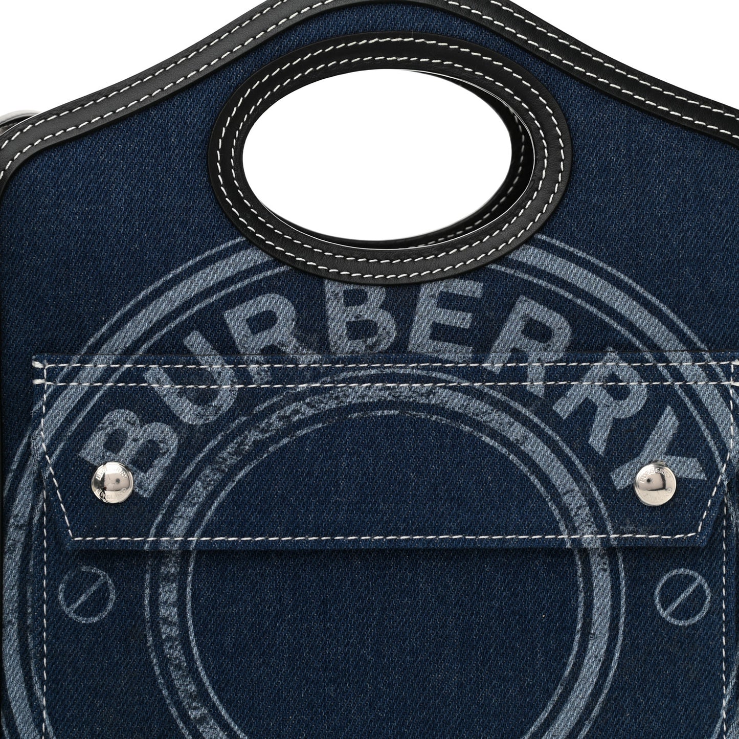 Denim Smooth Calfskin Mini Pocket Bag Blue