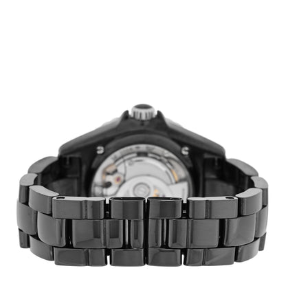 Chanel Stainless Steel Ceramic Diamond 38mm J12 Automatic Watch Black 3 of 5