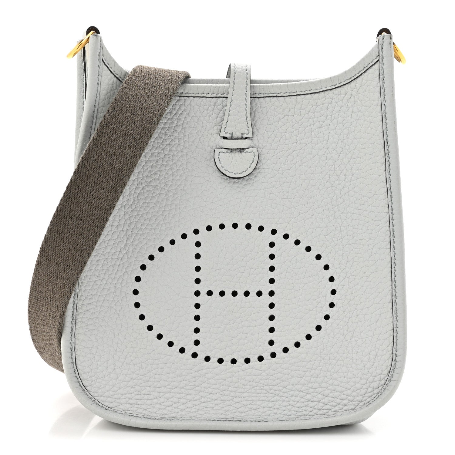 Hermes Taurillon Clemence Amazone Evelyne TPM Bleu Pale Etain 1 of 11