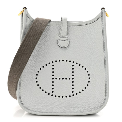 Hermes Taurillon Clemence Amazone Evelyne TPM Bleu Pale Etain 1 of 11