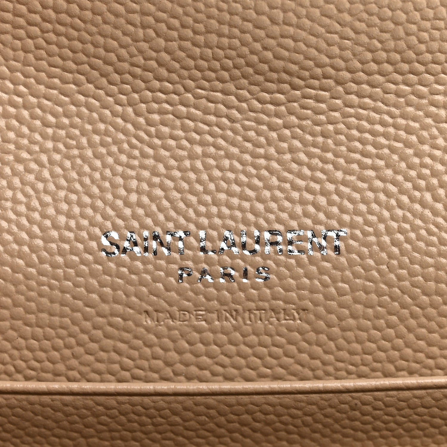Saint Laurent Grain De Poudre Matelasse Chevron Small Monogram Envelope Wallet Dark Beige 6 of 8