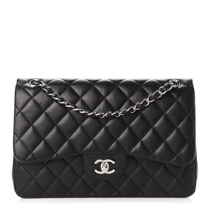 Chanel Lambskin Quilted Jumbo Double Flap Black 1 of 16