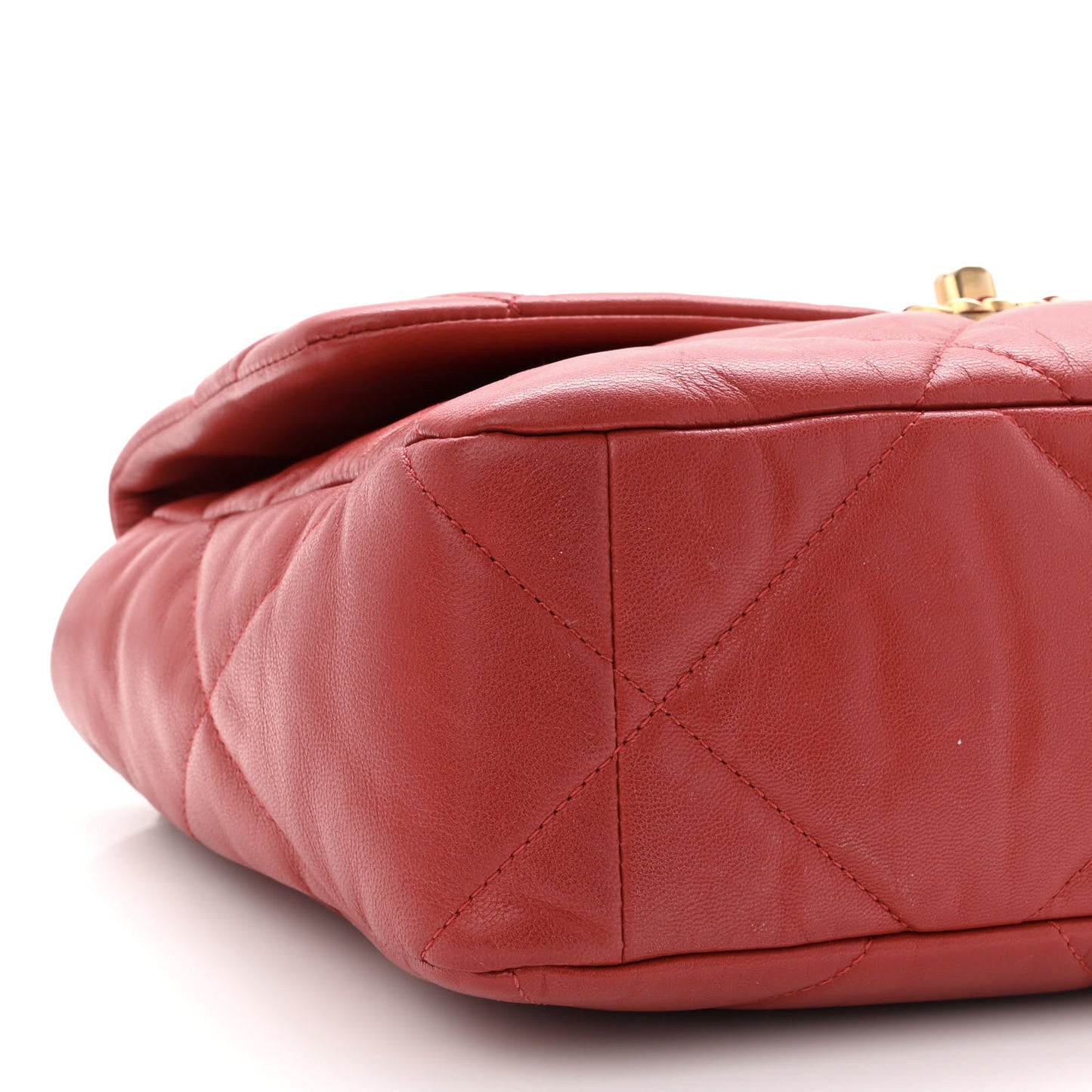 Goatskin Quilted Large Chanel 19 Flap Red