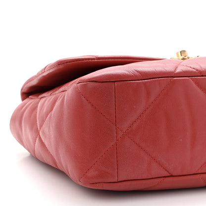 Chanel Goatskin Quilted Large Chanel 19 Flap Red 9 of 10