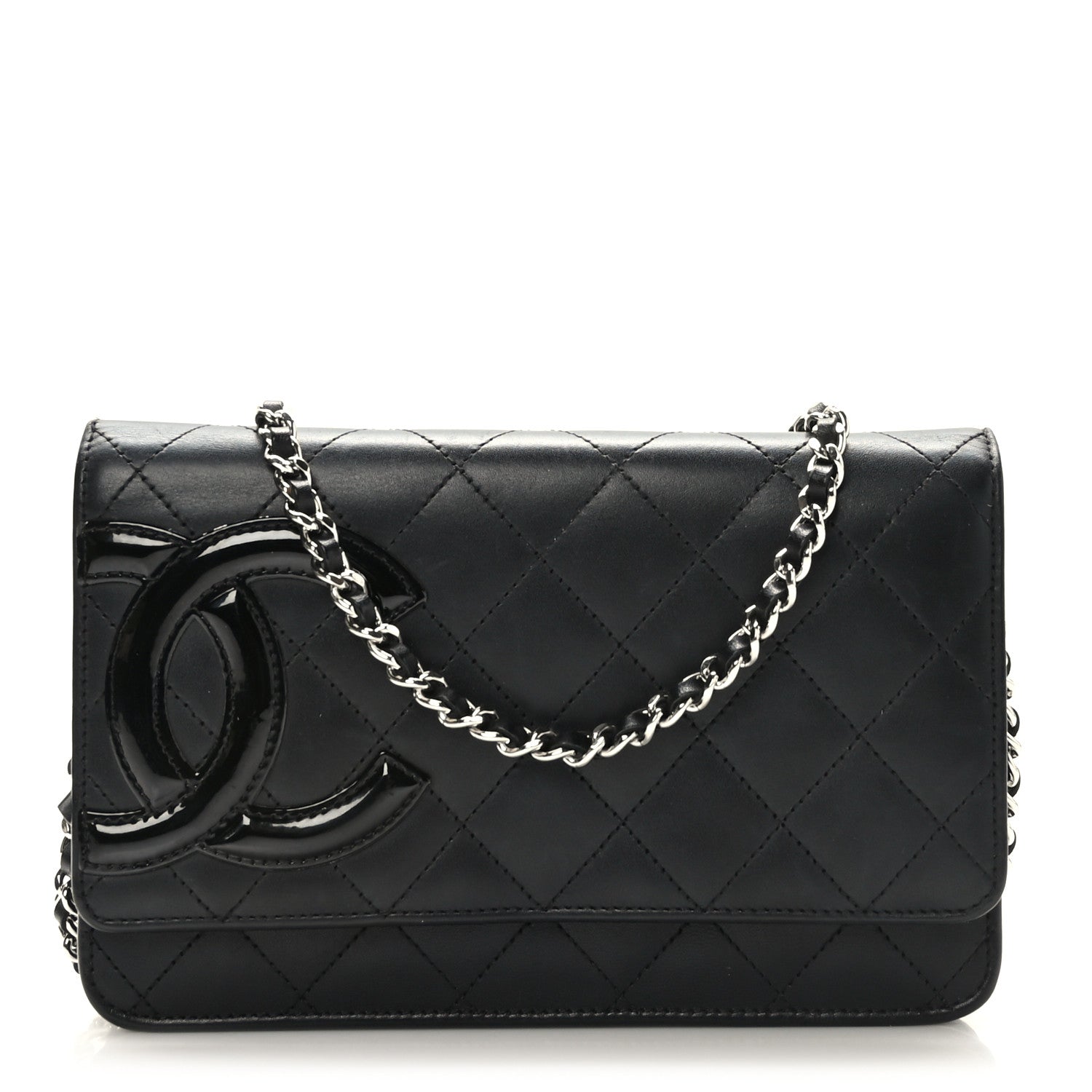 Chanel Calfskin Quilted Cambon Wallet on Chain WOC Black 1 of 10