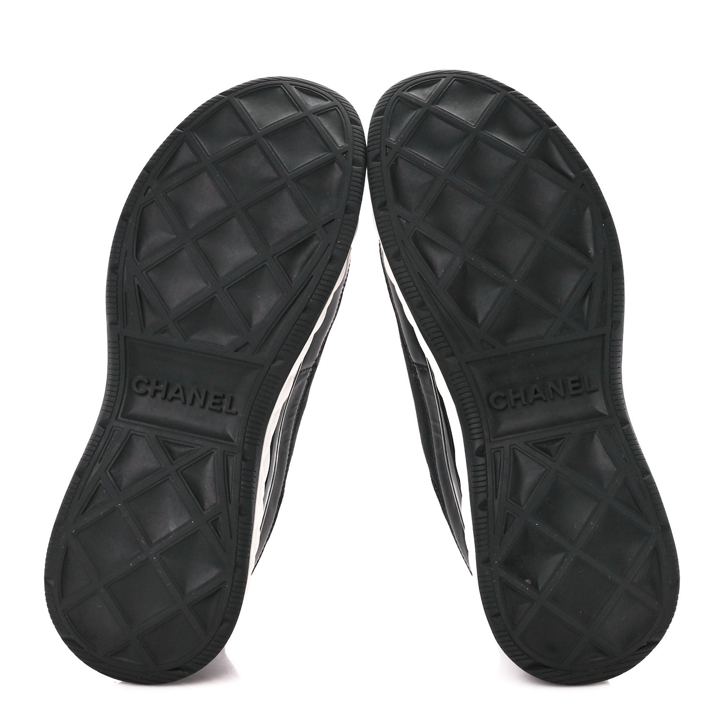 Velvet Calfskin Mixed Fibers CC Sneakers 38.5 Black