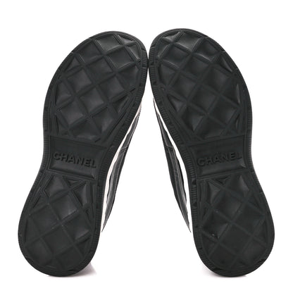 Chanel Velvet Calfskin Mixed Fibers CC Sneakers 38.5 Black 5 of 8