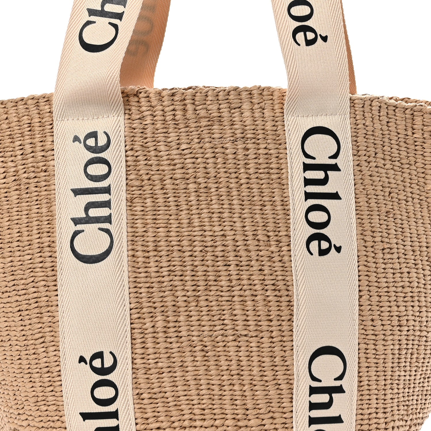 Chloe Raffia Large Woody Tote White 7 of 9