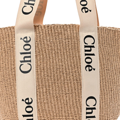 Chloe Raffia Large Woody Tote White 7 of 9