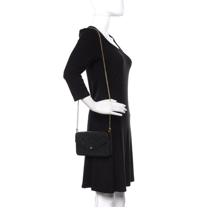 Louis Vuitton Empreinte Pochette Felicie Chain Wallet Black 2 of 12