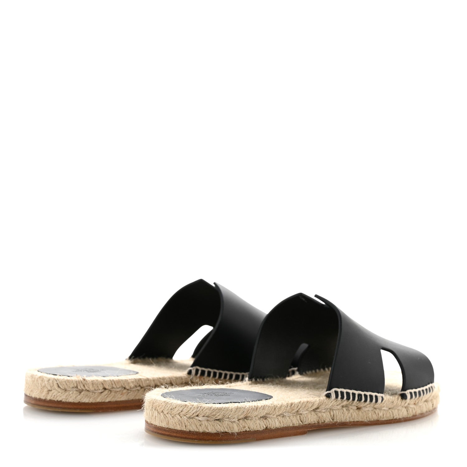 Hermes Calfskin Mens Antigua Espadrille Sandals 43 Black 5 of 10