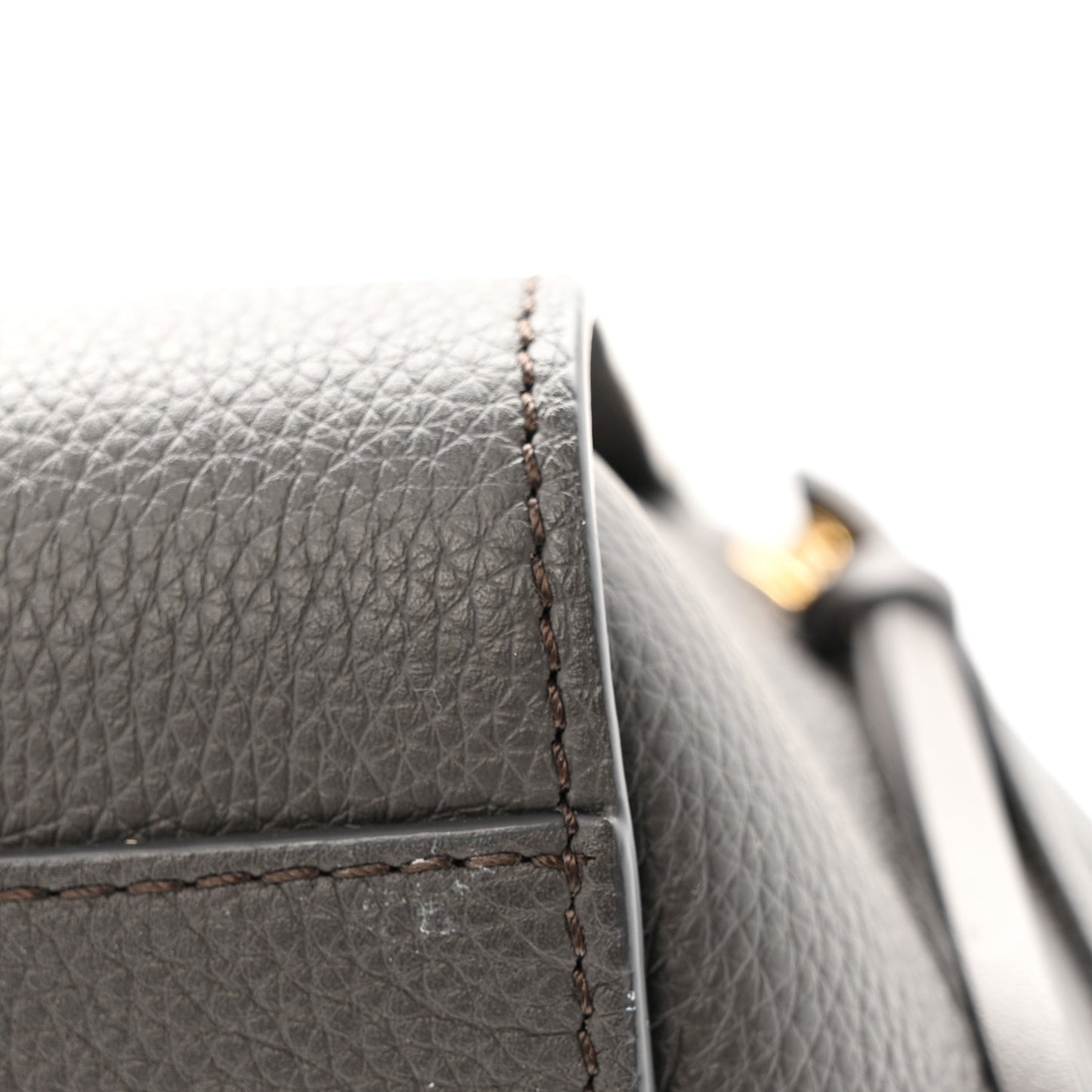 Soft Grained Calfskin Compact Hammock Shoulder Bag Dark Grey