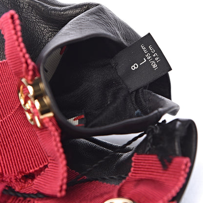 Gucci Nappa GG Bow Gloves 8 Black Pink 4 of 4