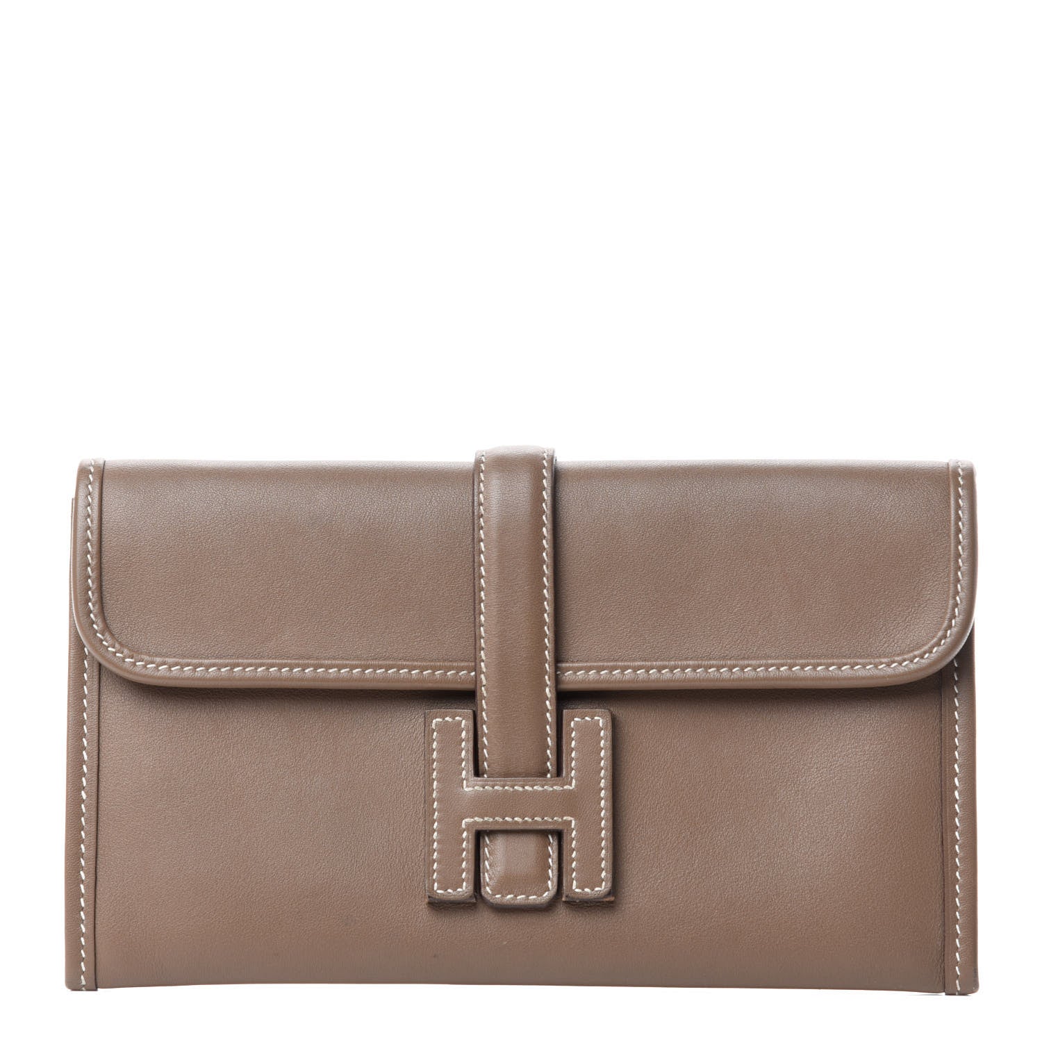 Hermes Swift Jige Duo Clutch Etoupe 1 of 8