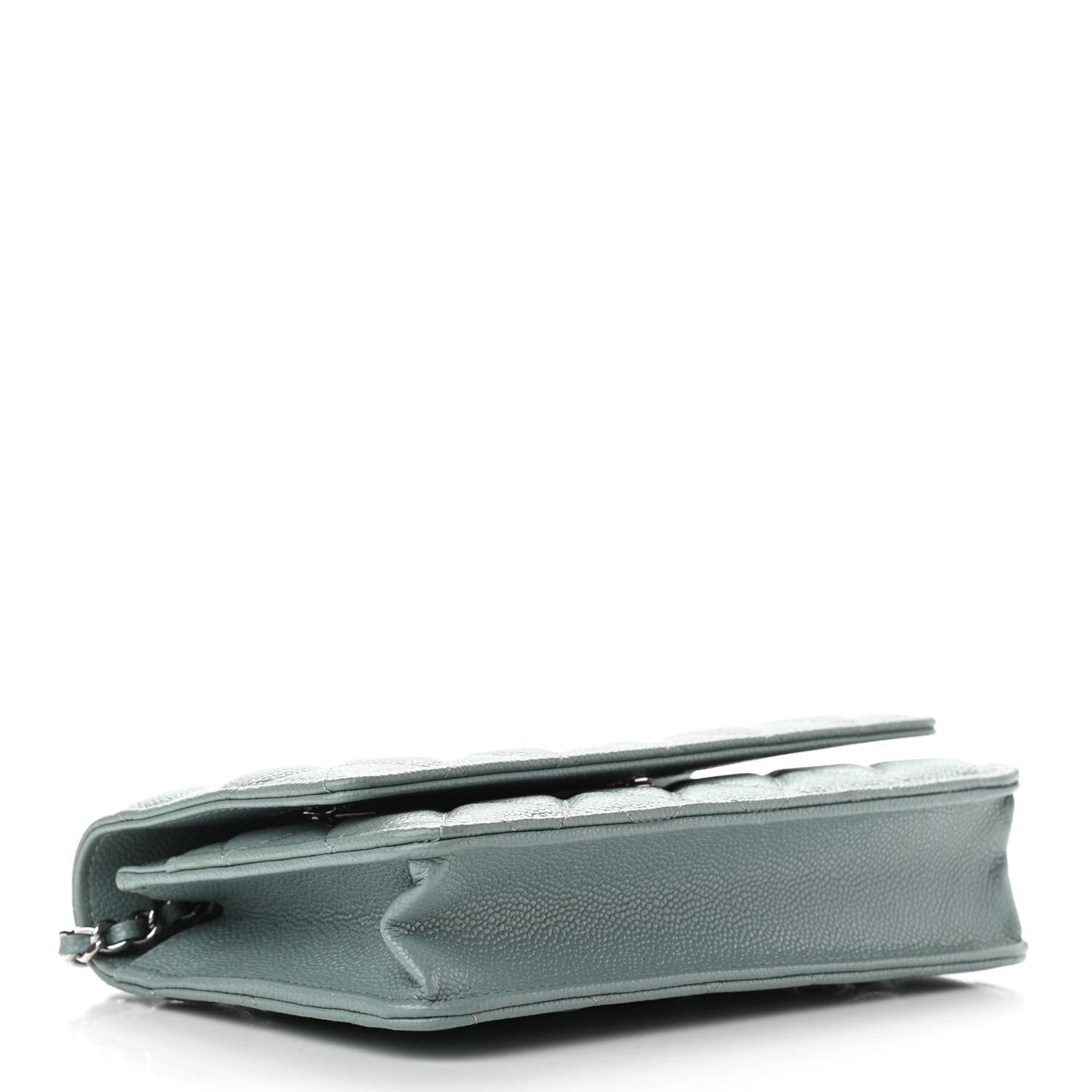 Caviar Quilted Wallet On Chain WOC Light Blue