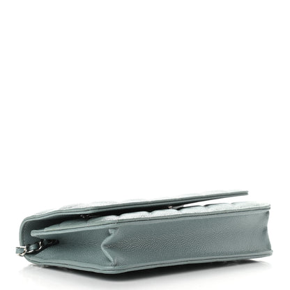 Chanel Caviar Quilted Wallet On Chain WOC Light Blue 3 of 11
