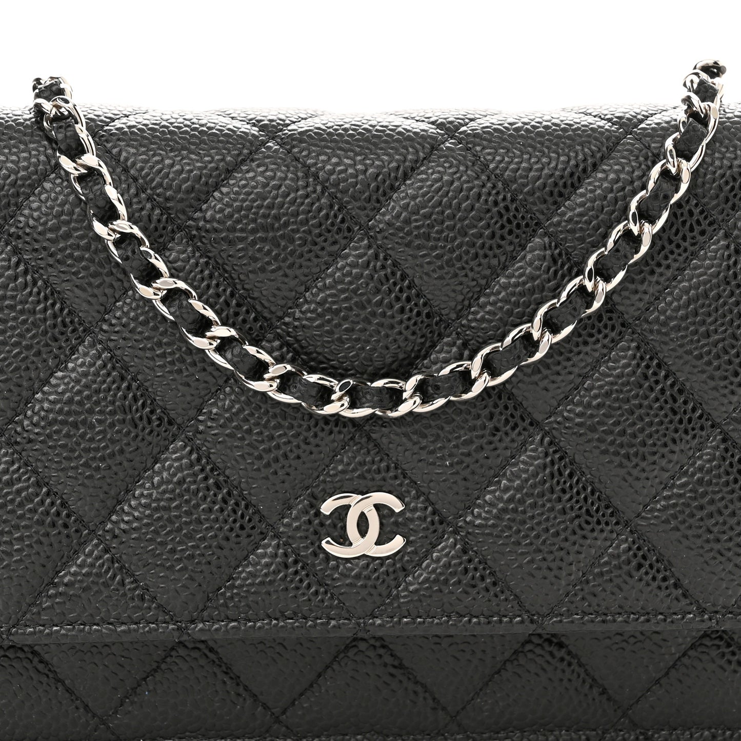 Caviar Quilted Wallet On Chain WOC Black