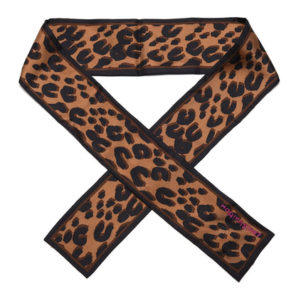 Louis Vuitton Silk Leopard Bandeau Scarf Marron 1 of 7