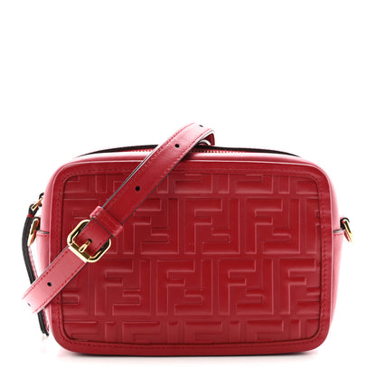 Fendi Vitello Century FF 1974 Embossed Mini Camera Case Fragola 1 of 10