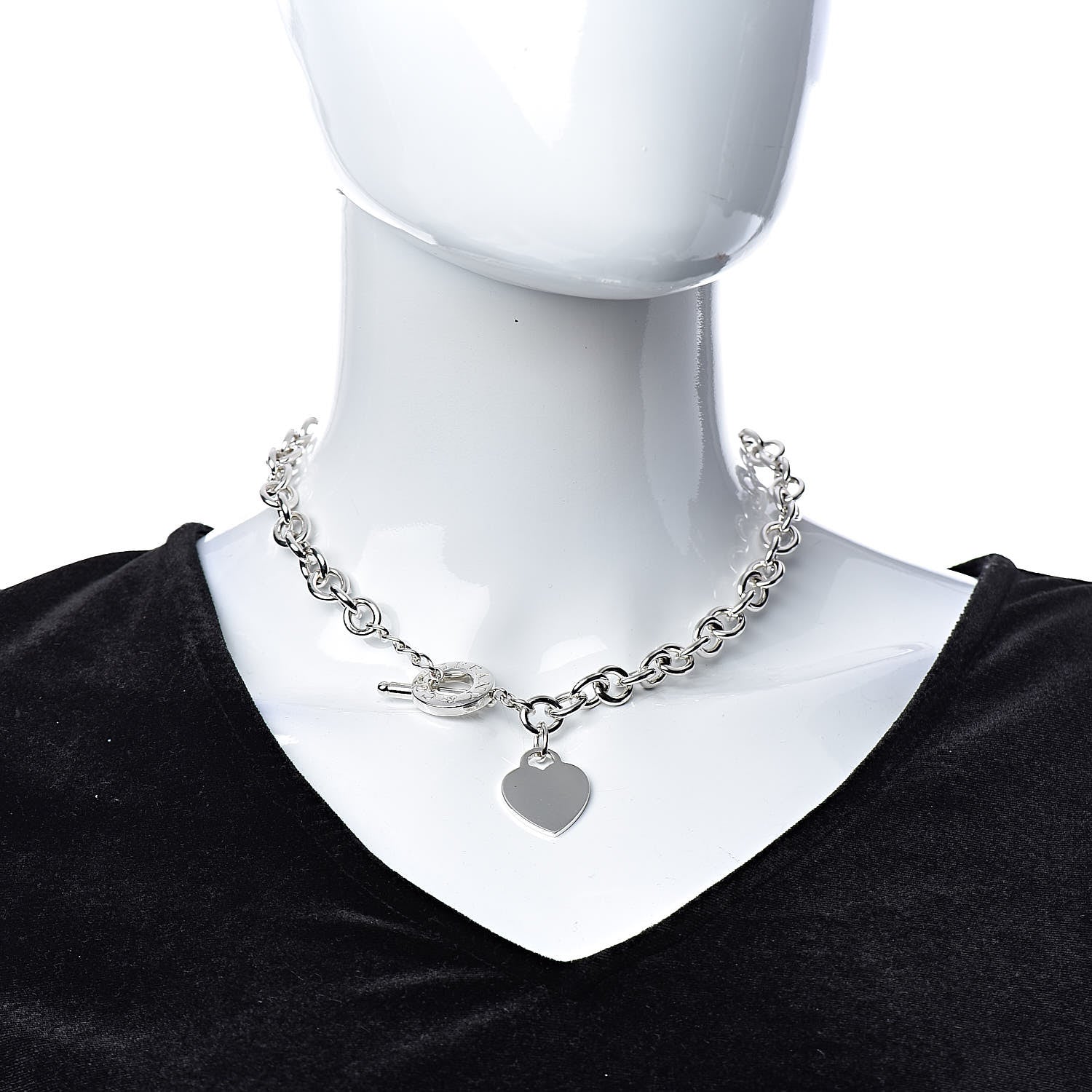Tiffany Sterling Silver Heart Tag Toggle Necklace 2 of 5