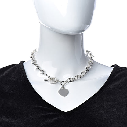 Tiffany Sterling Silver Heart Tag Toggle Necklace 2 of 5