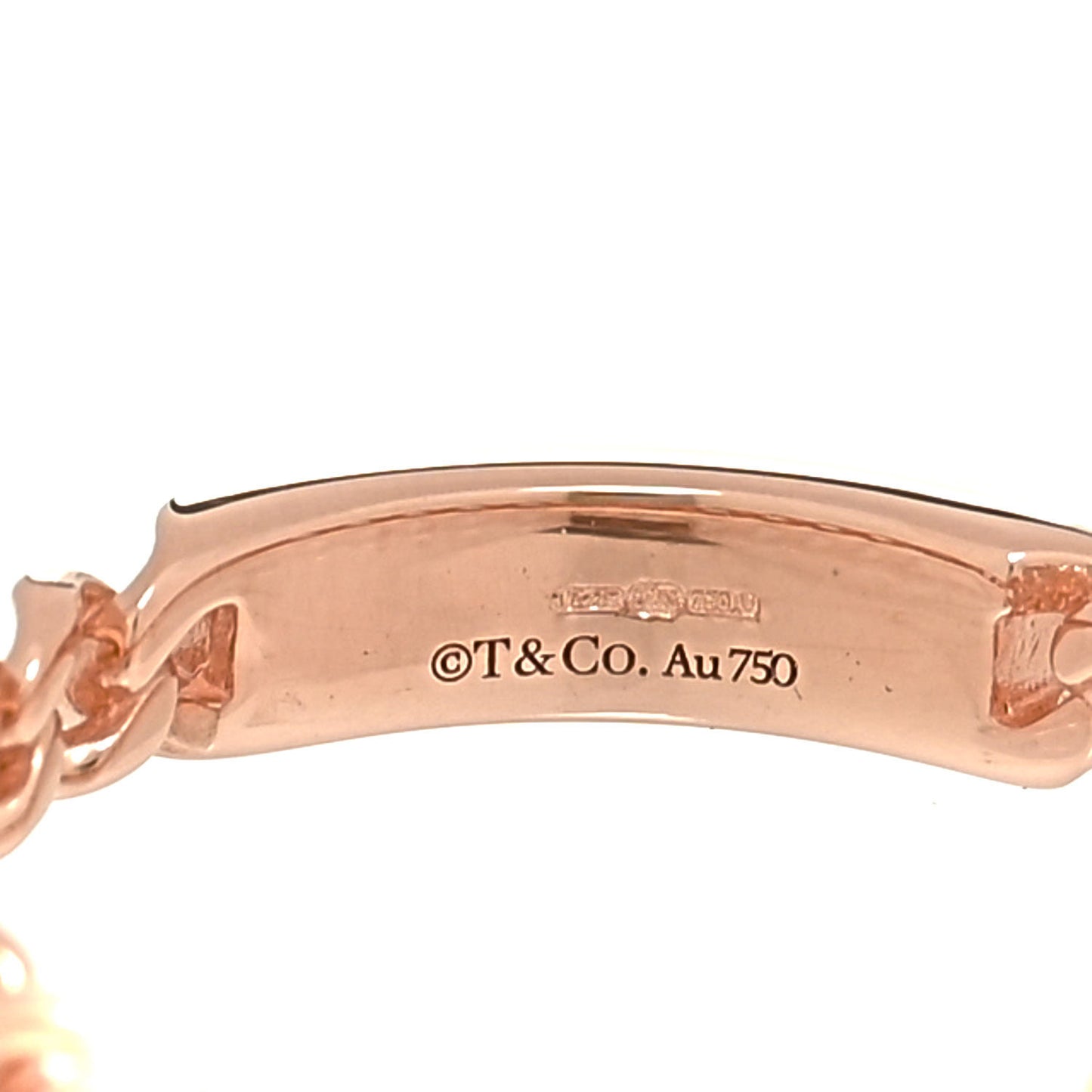 18K Rose Gold Diamond Micro Link Ring 57 8