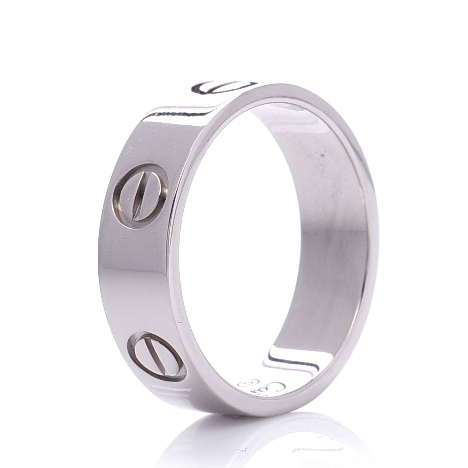 Cartier 18K White Gold 5.5mm LOVE Ring 53 6.5 4 of 6