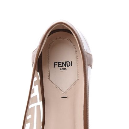 Fendi PVC Calfskin FF Colibri Ballerina Flats 39.5 White Cuoio 7 of 12