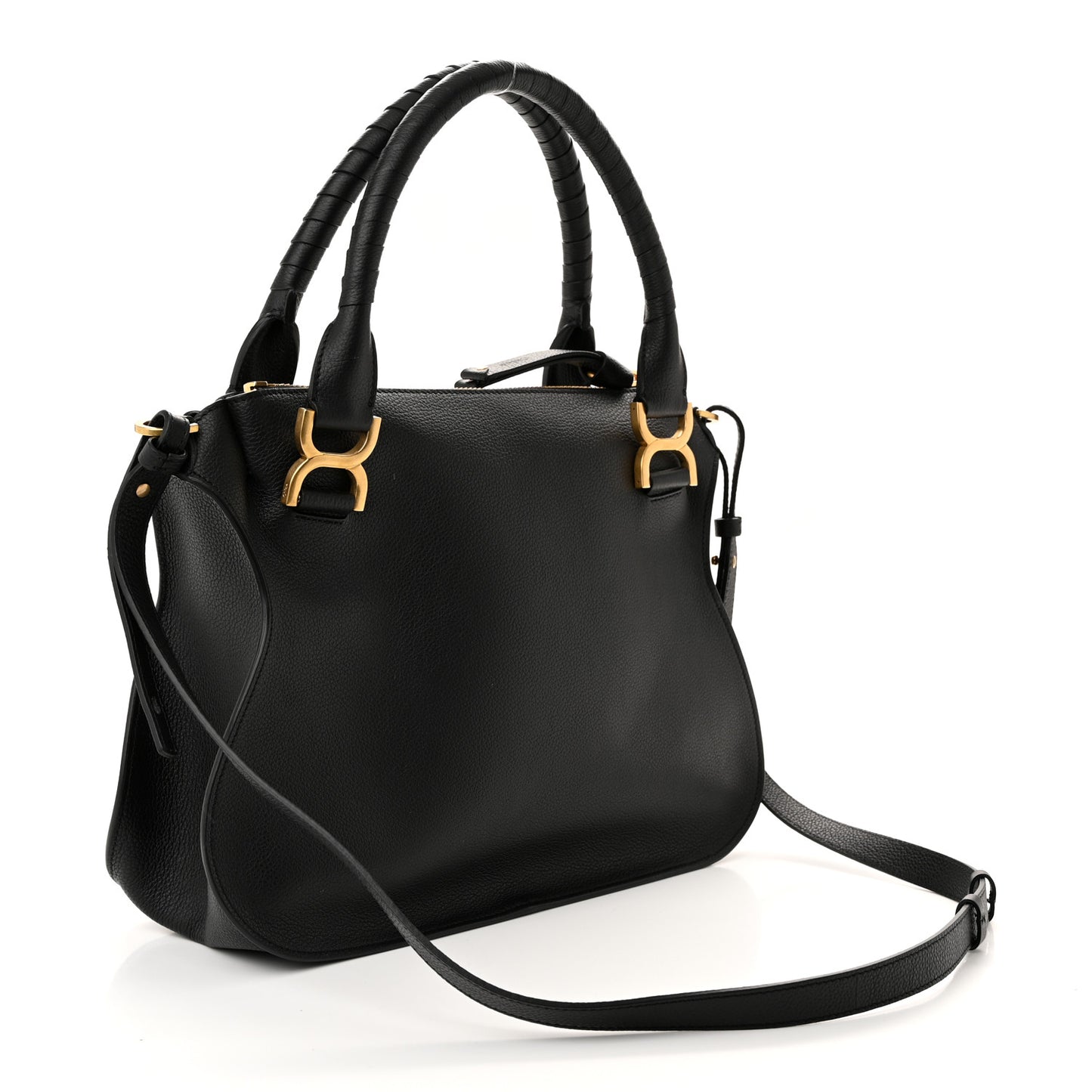 Calfskin Medium Marcie Satchel Black