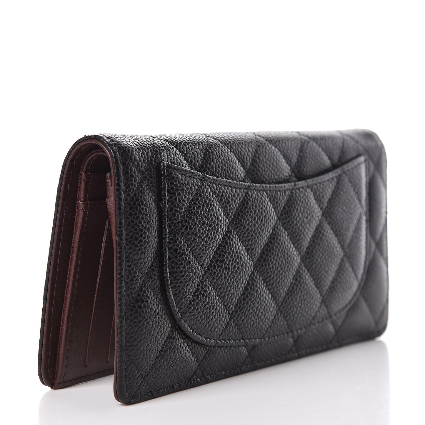 Caviar Quilted Yen Wallet Black