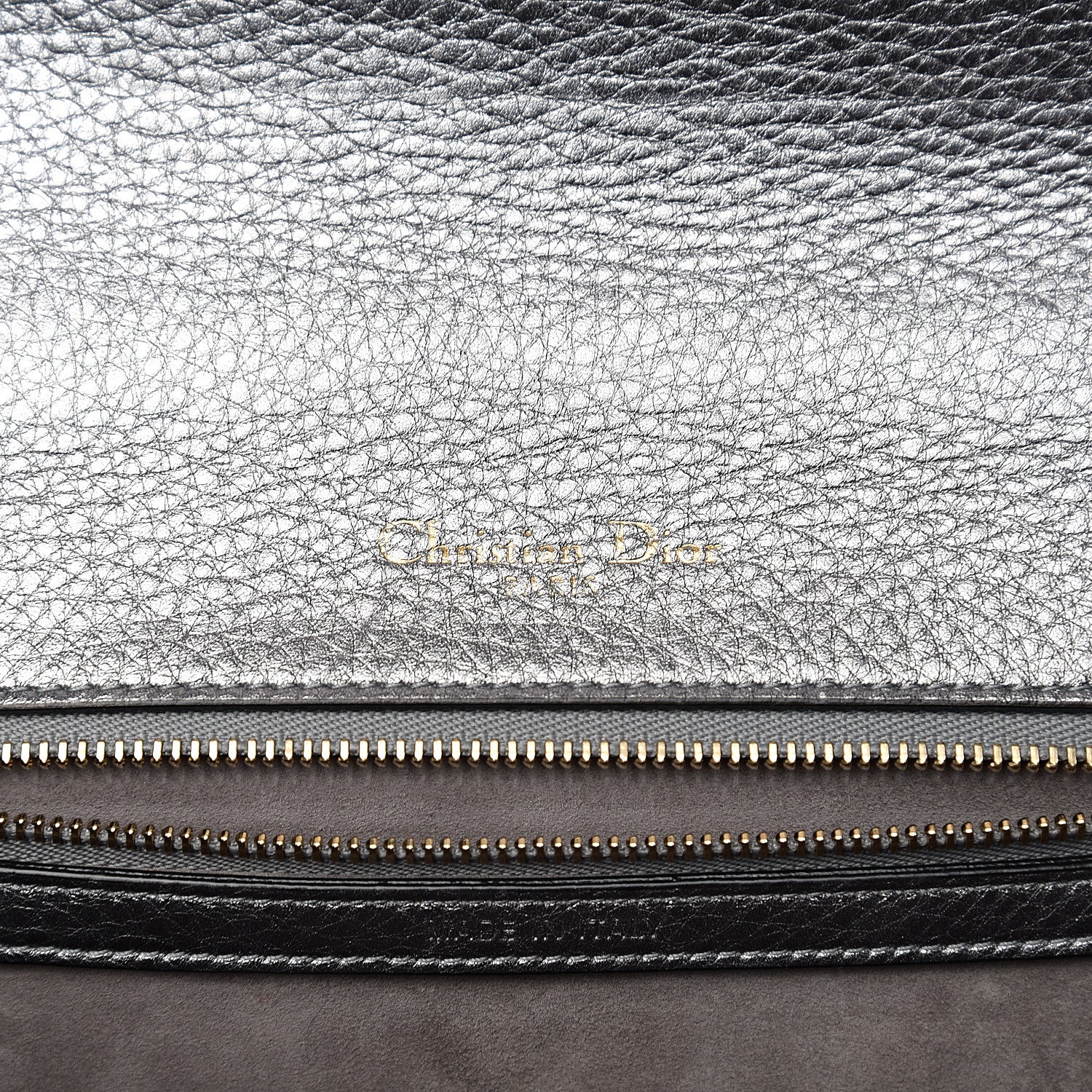 Christian Dior Metallic Grained Calfskin Medium Diorama Flap Bag Silver 5 of 10