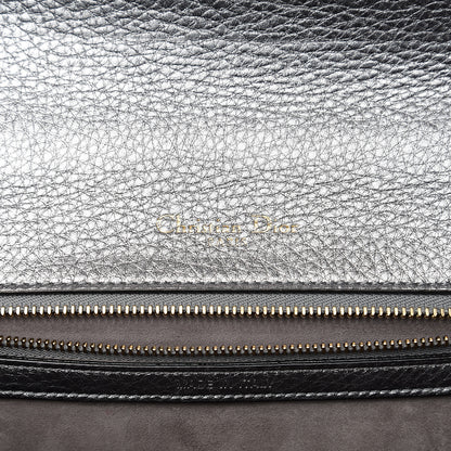 Christian Dior Metallic Grained Calfskin Medium Diorama Flap Bag Silver 5 of 10