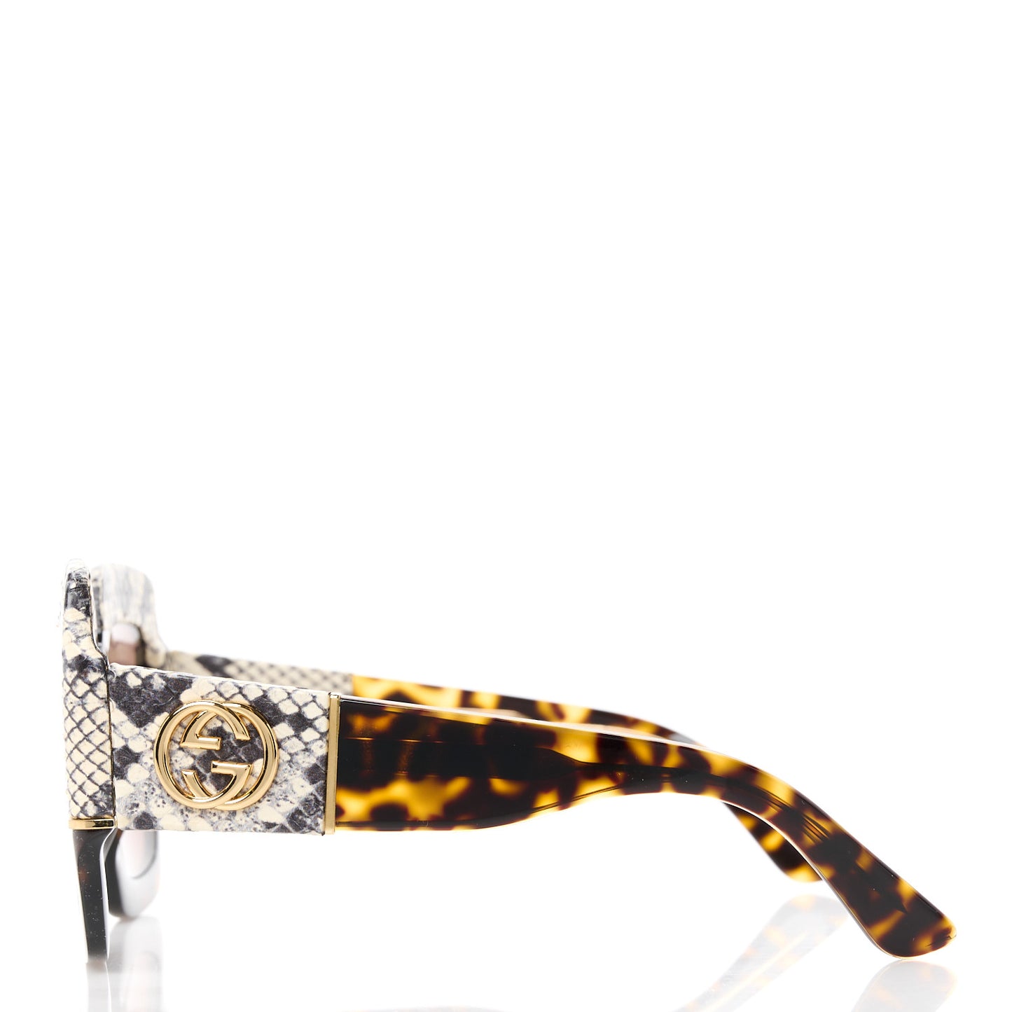 Snakeskin Acetate Square Sunglasses GG0484S Havana