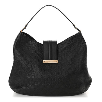Gucci Guccissima Large New Ladies Web Hobo Black 1 of 10