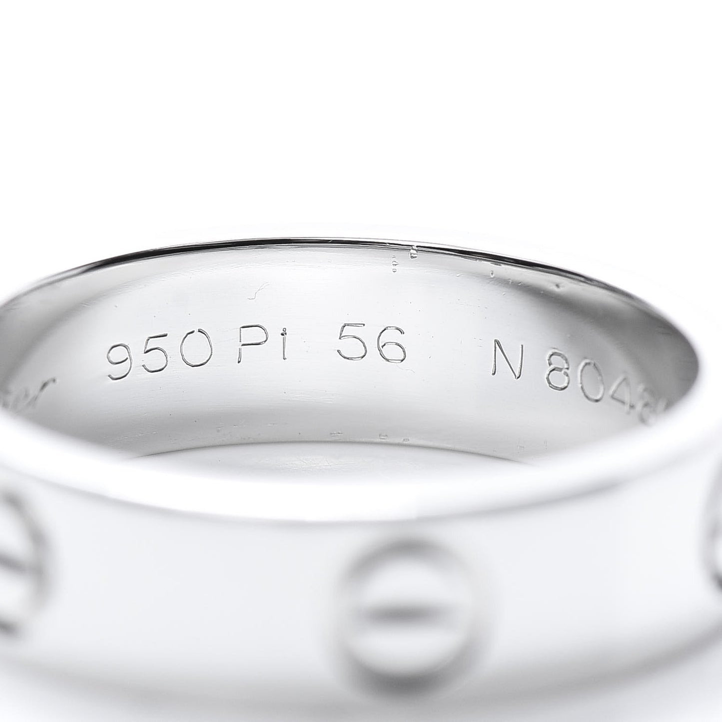 Platinum 5.5mm LOVE Ring 56 7.5