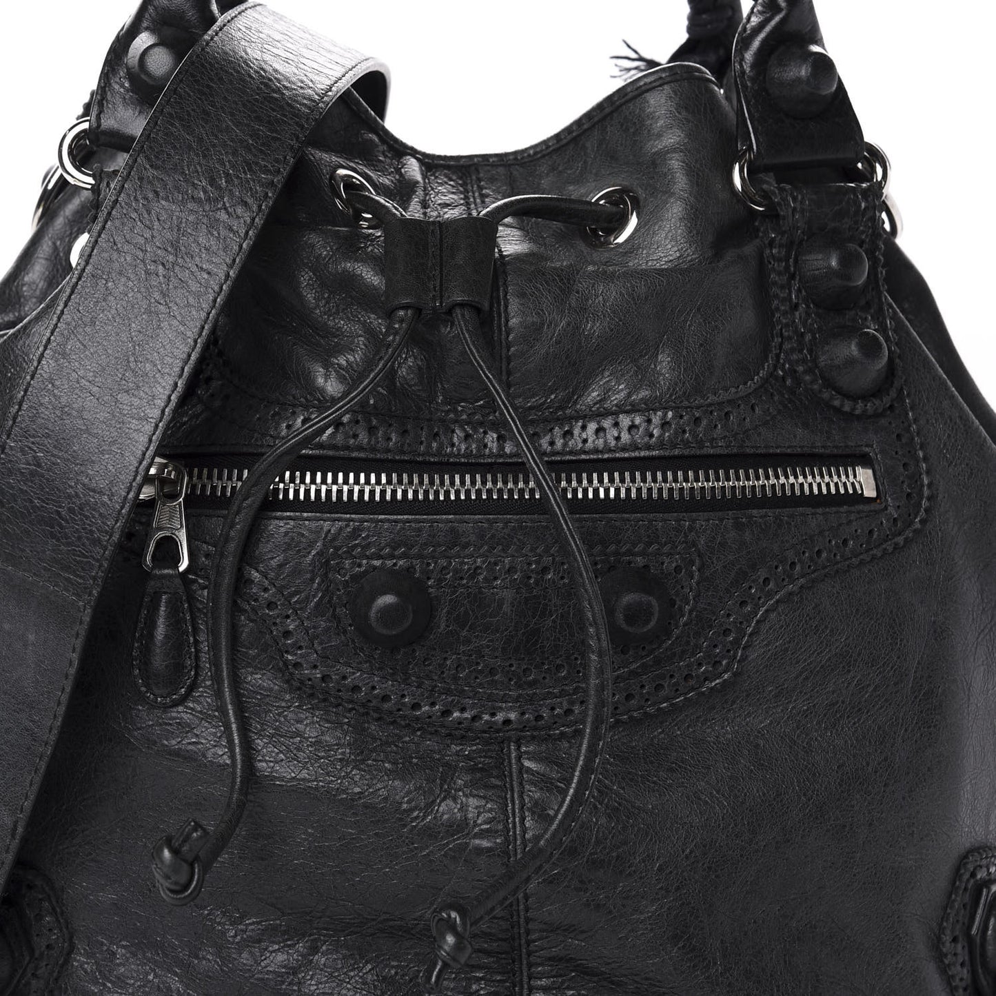 Agneau Giant Brogues Hardware Pompon Black