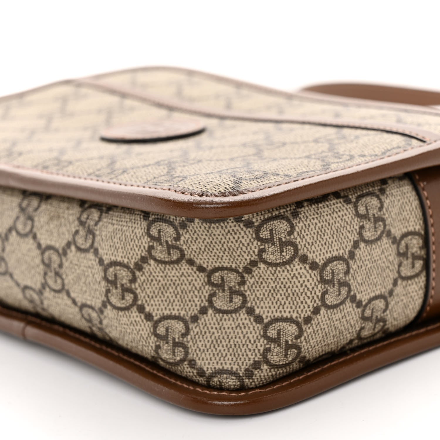 Gucci GG Supreme Monogram Azalea Calfskin Mini Retro Interlocking G Shoulder Bag Beige Ebony Brown Sugar 9 of 9