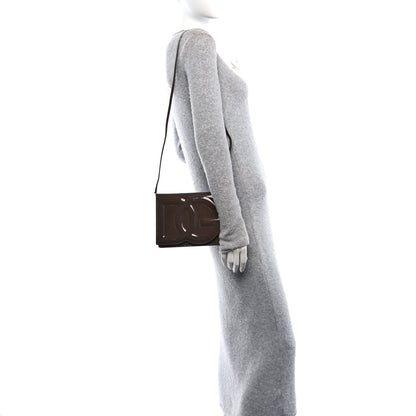 Dolce & Gabbana DOLCE GABBANA Patent DG Logo Flap Crossbody Bag Brown 2 of 9