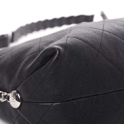 Chanel Grained Calfskin Stitched Medium Braided With Style Hobo Black 10 of 14