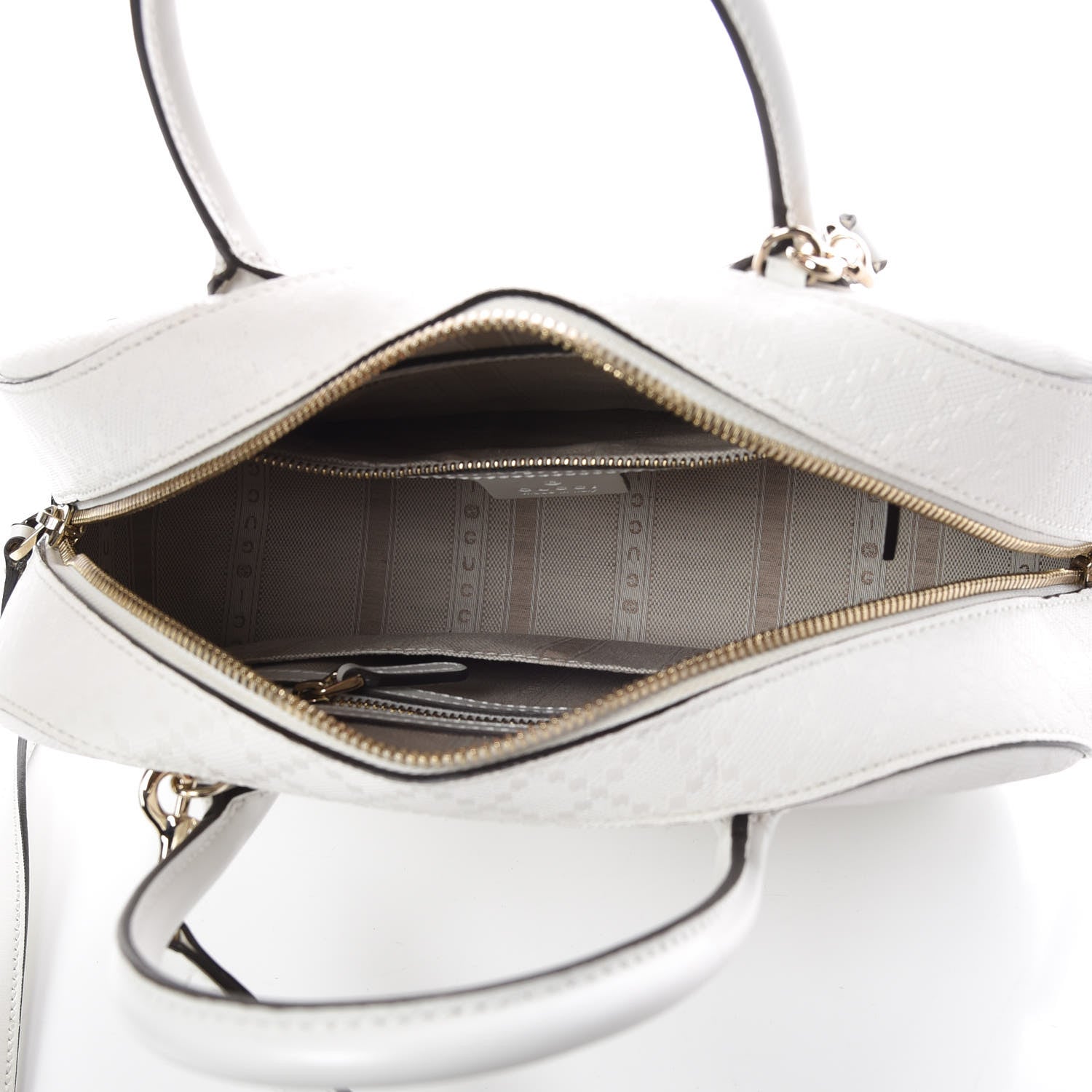 Gucci Calfskin Diamante Small Top Handle Bag White 6 of 13