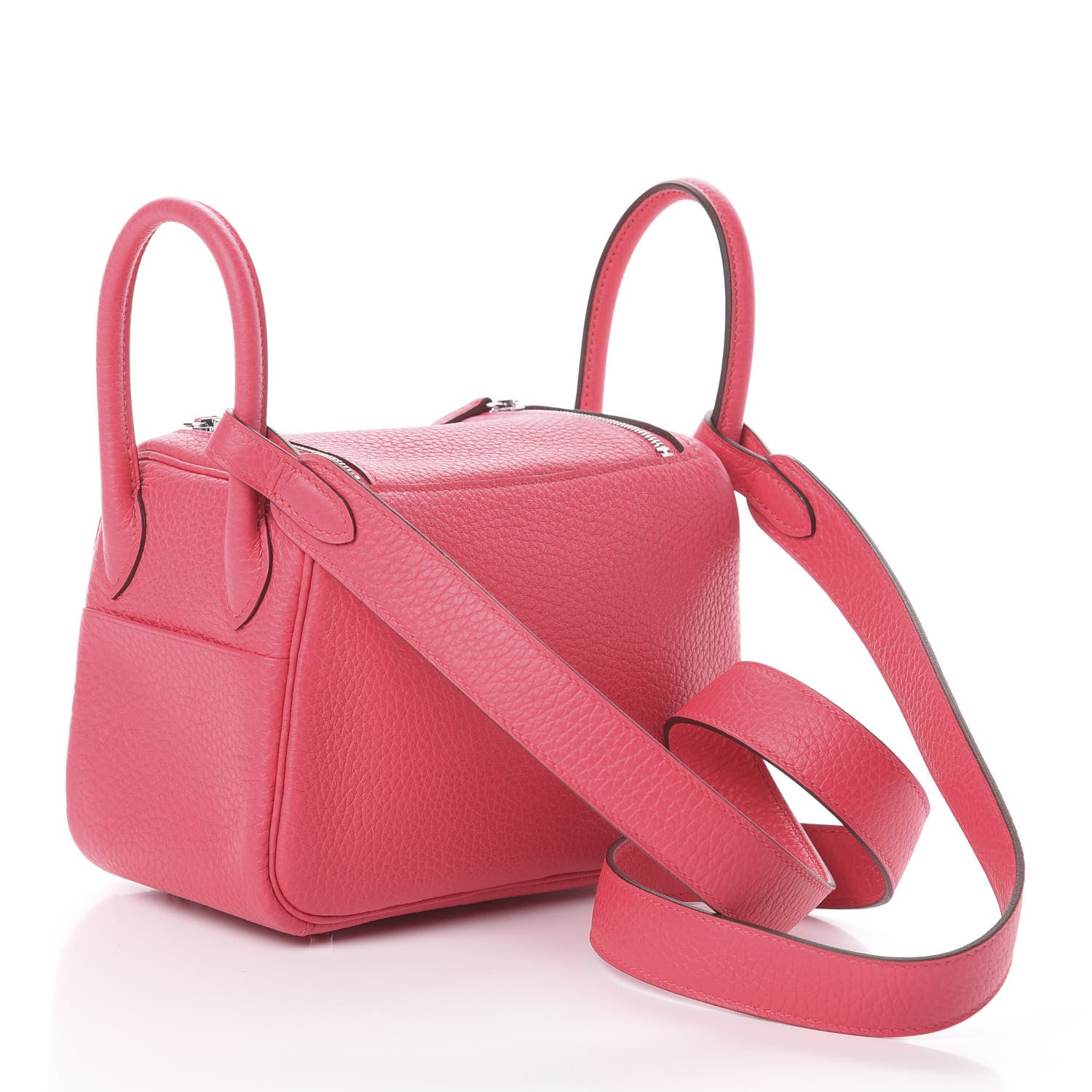 Hermes Taurillon Clemence Mini Lindy 20 Rose Extreme 2 of 7