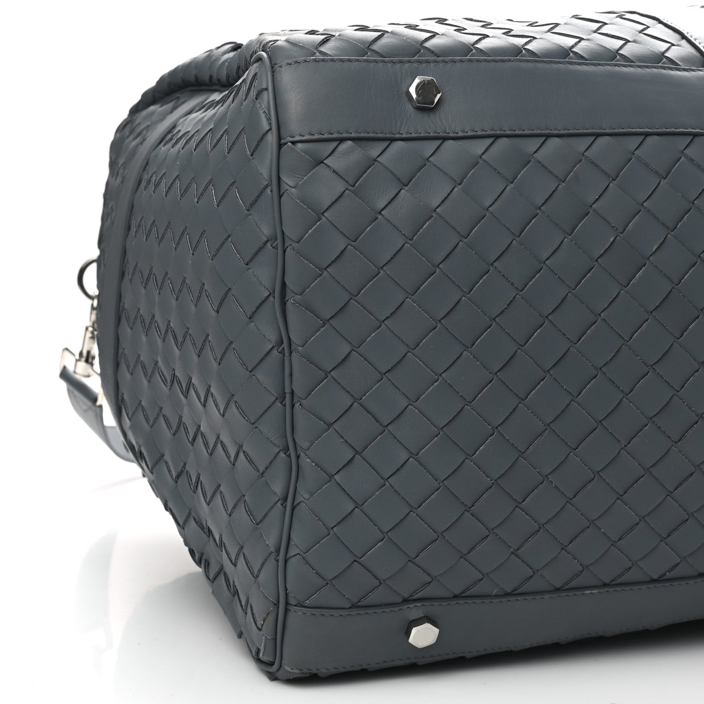 Nappa Intrecciato Large Holdall Duffel Grey