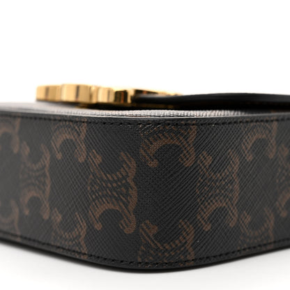 Celine Triomphe Canvas Calfskin Mini Claude Tan 10 of 11