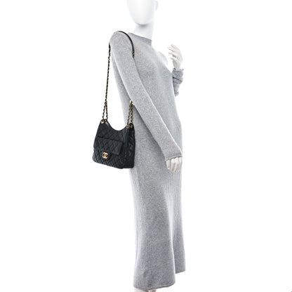 Chanel Caviar Quilted Wavy CC Hobo Black 2 of 10