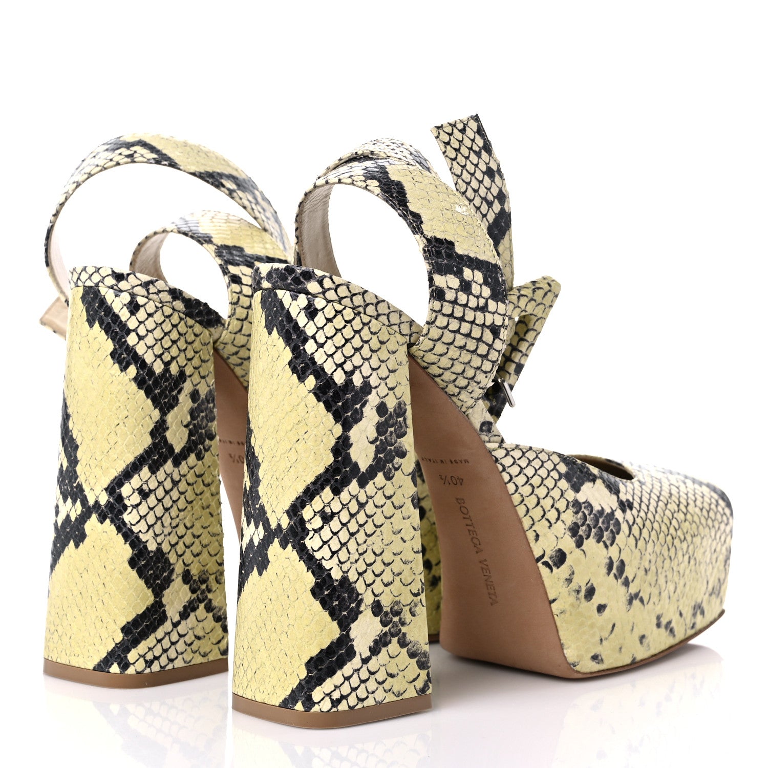 Bottega Veneta Faded Goatskin Python Printed Tower 40/140mm Platform Pumps 40.5 Kiwi Black 3 of 12